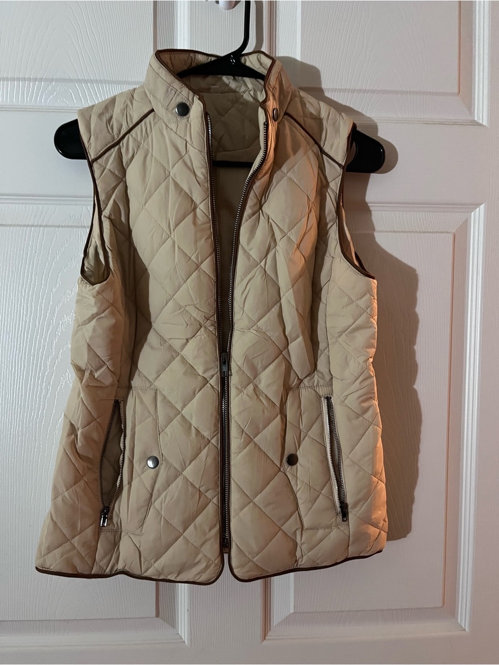 Women's Quilted Beige Vest Jacket